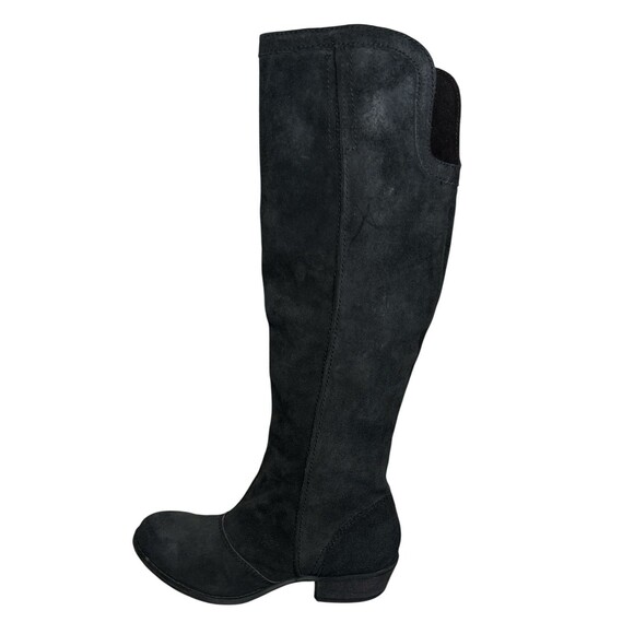 Naughty Monkey Black Leather Over the Knee Hidden Wedge Zip Boots Women Size 7.5 - Picture 4 of 11